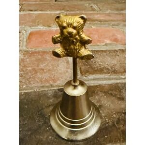 Vintage Brass Teddy Bear Bell‎ Nostalgic Decor Collectible missing ringer